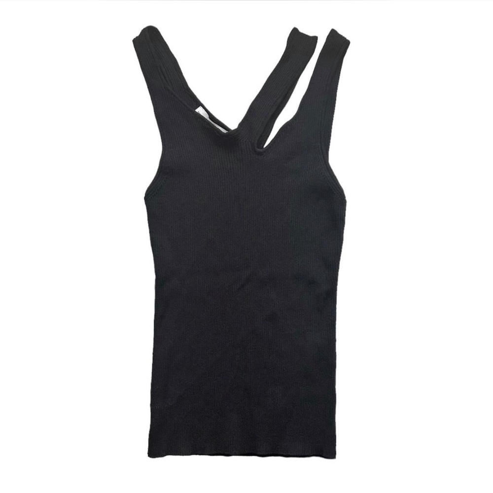 Zara Black Asymmetrical Cut Out Tank Top
